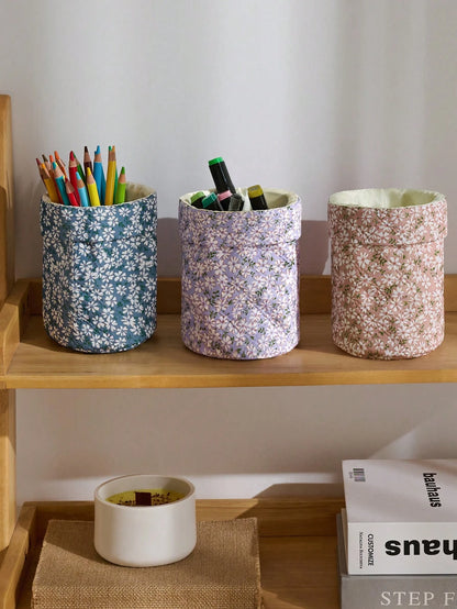 1 Piece, Oxford Cloth Embossed New Natural Pastoral Style Small Flower Pattern Cosmetic Bag, Easy To Carry For Short Trips, Storage Bag, Suitable For Going Out For Storage