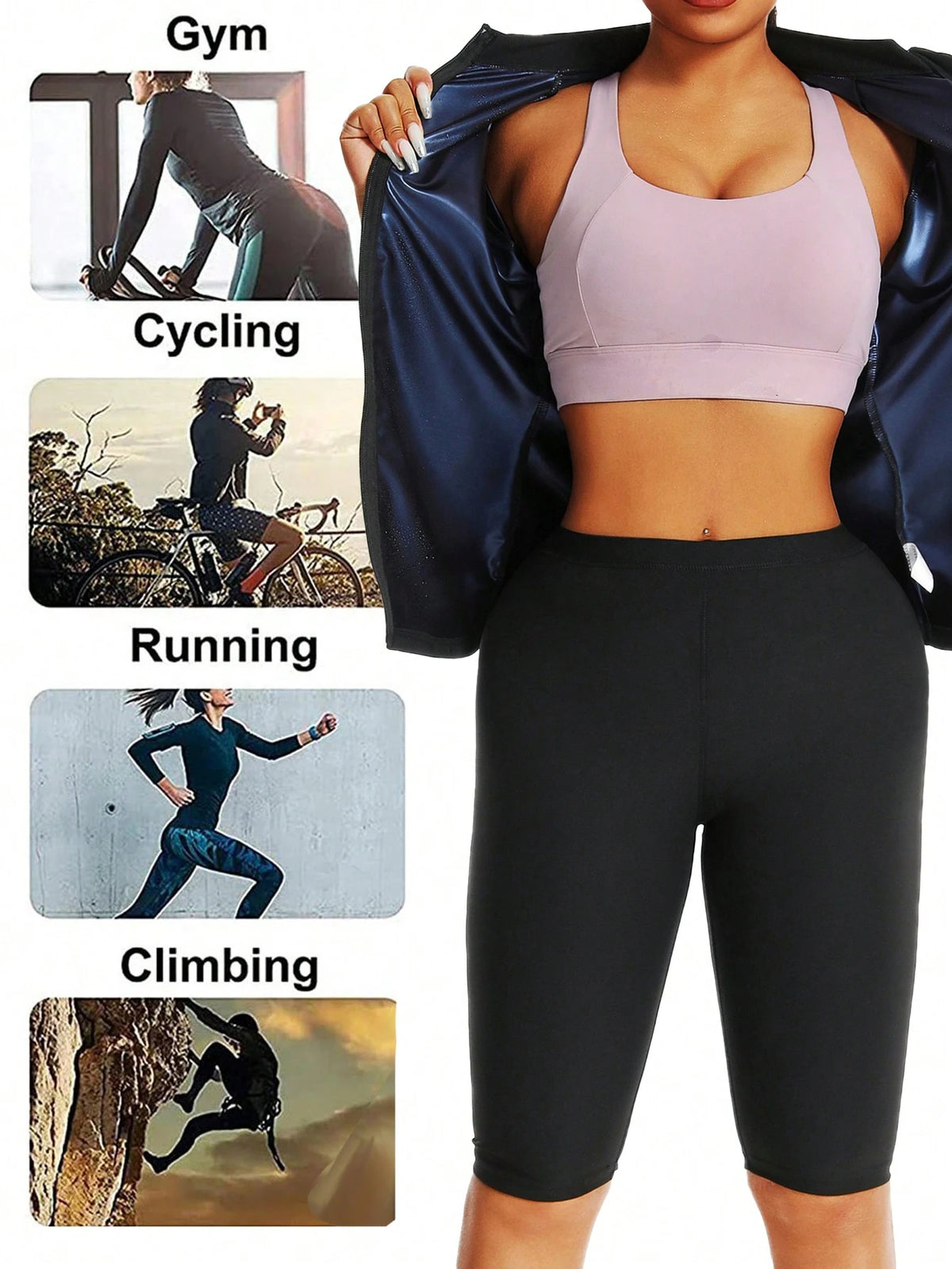 1 Set 2025 New Design Women Outdoor Running/Fitness Long Sleeve + Long Pants, Top + Bottoms Set, Zipper Design, Waist Training Fall