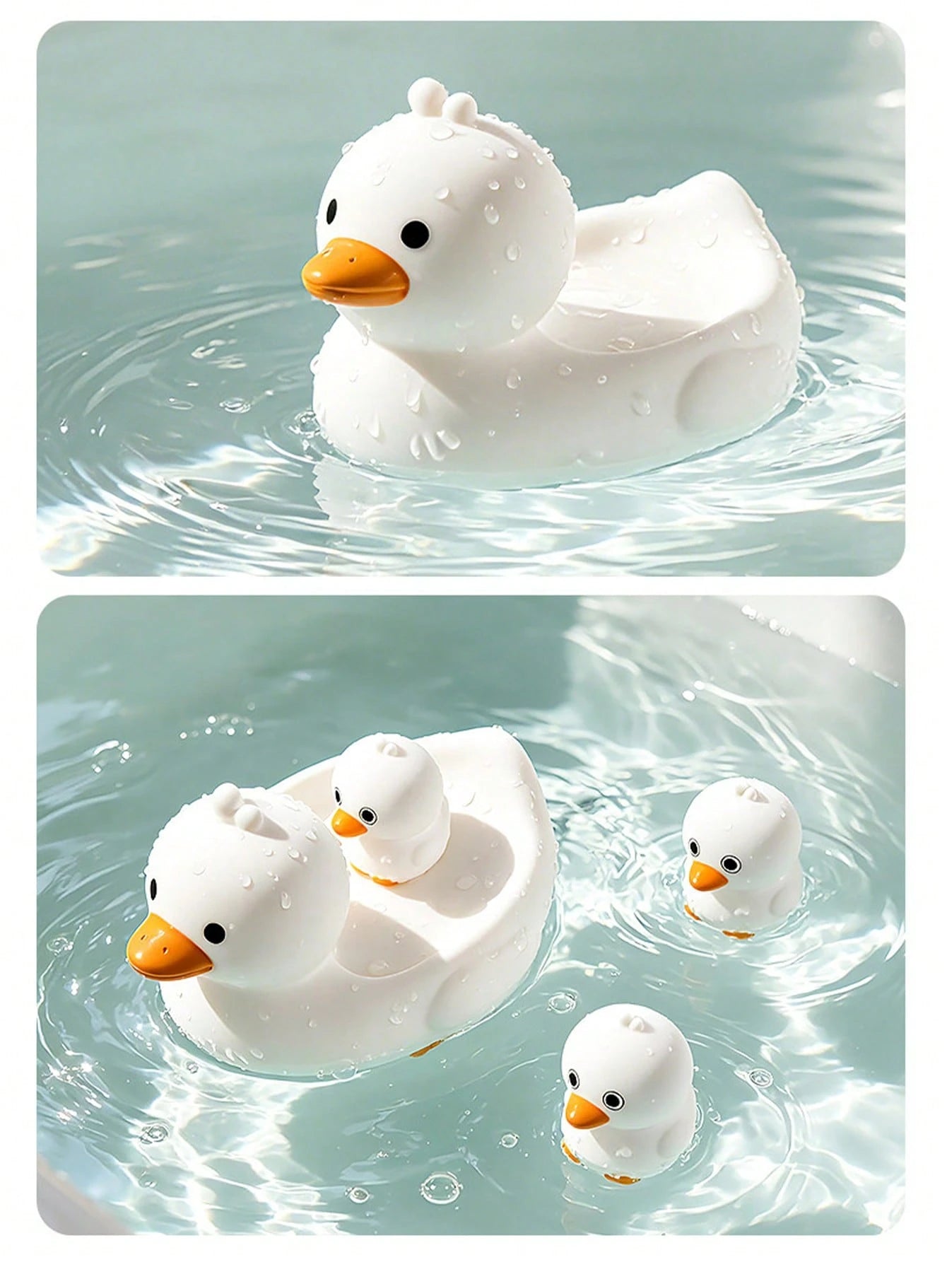 1 Set Animal Shaped Bath Toys (Duck/Otter/Seal), Durable Plastic Floating Animal Toys, Infant/Toddler Bathtub Water Toys, Suitable For Babies 6 Months And Up, Bathroom/Pool Water Toy Set, Essential In