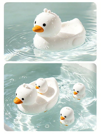 1 Set Animal Shaped Bath Toys (Duck/Otter/Seal), Durable Plastic Floating Animal Toys, Infant/Toddler Bathtub Water Toys, Suitable For Babies 6 Months And Up, Bathroom/Pool Water Toy Set, Essential In
