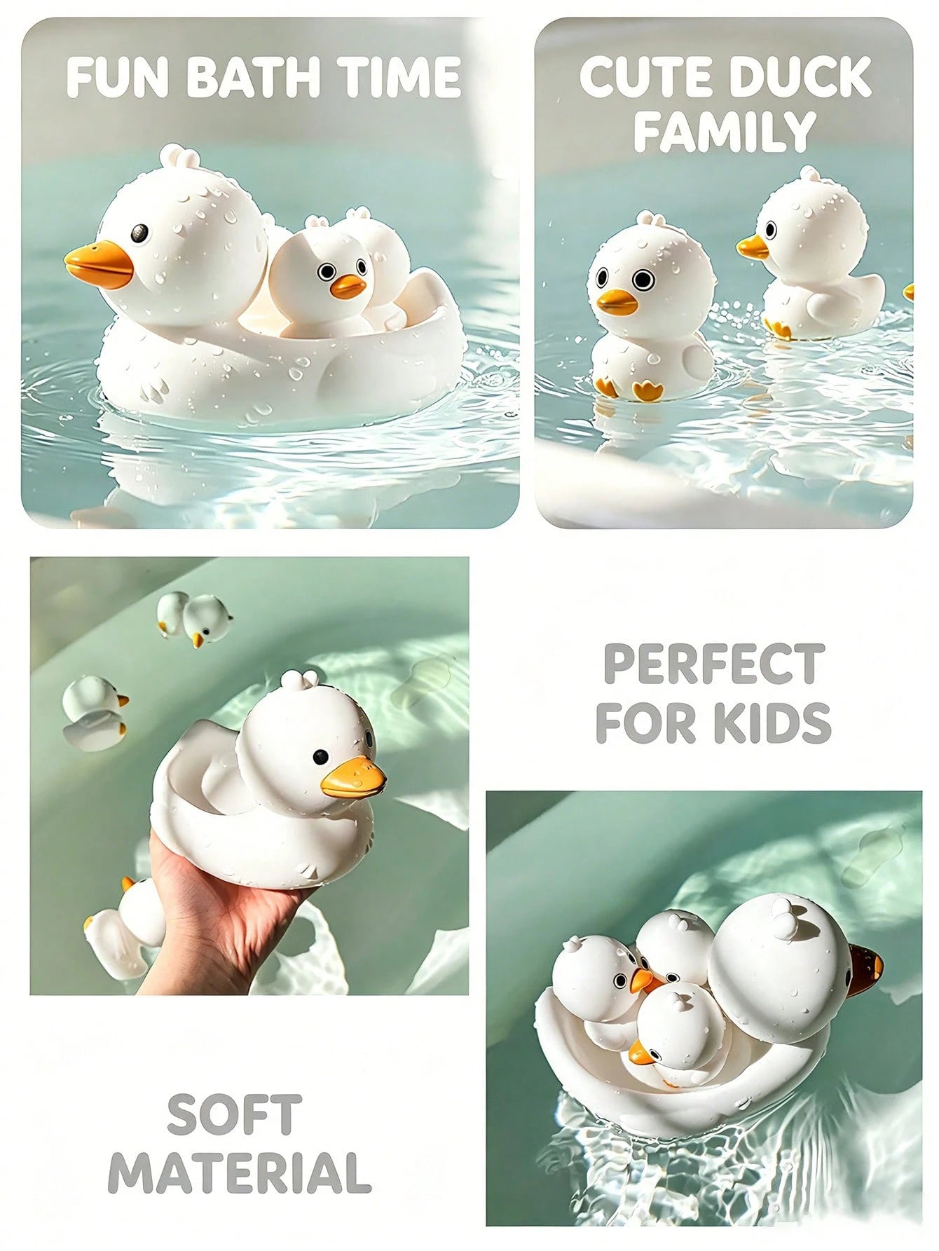 1 Set Animal Shaped Bath Toys (Duck/Otter/Seal), Durable Plastic Floating Animal Toys, Infant/Toddler Bathtub Water Toys, Suitable For Babies 6 Months And Up, Bathroom/Pool Water Toy Set, Essential In