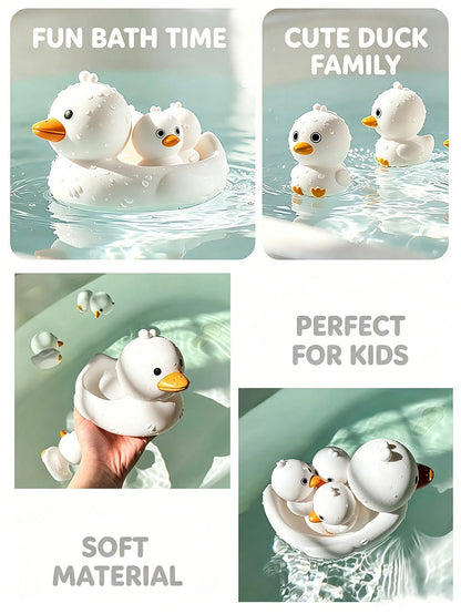 1 Set Animal Shaped Bath Toys (Duck/Otter/Seal), Durable Plastic Floating Animal Toys, Infant/Toddler Bathtub Water Toys, Suitable For Babies 6 Months And Up, Bathroom/Pool Water Toy Set, Essential In