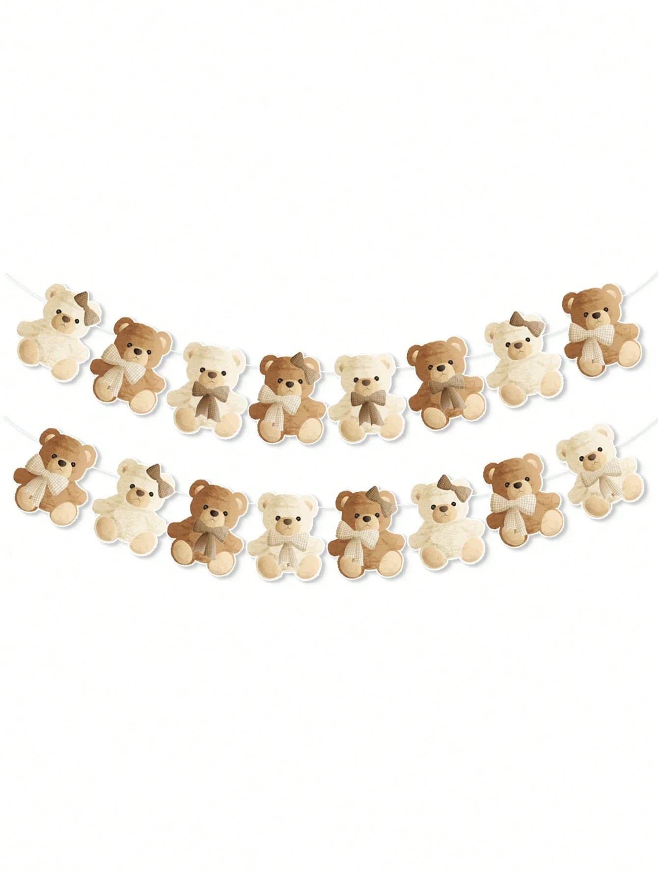 1 Set Brown Teddy Bear Birthday Banner, Cute Plush Bear Hanging Banner, Baby Shower Party Decor, Home Decor, Gender Reveal Backdrop, Baby Party Decoration, 1st Birthday Party Supplies, Baby Shower Gif