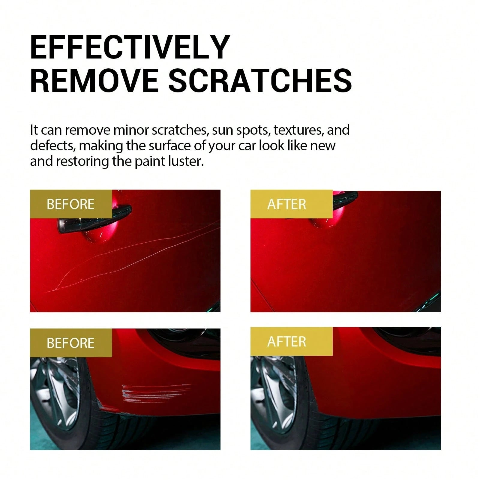 1 SET Car Scratch Repair Paste, Car Scratch Repair Paste Polishing Wax,100ml Car Scratch Remover,Car Paint Scratch Repair Wax, Car Cleaning Kit With Sponge, For Slight Scratches