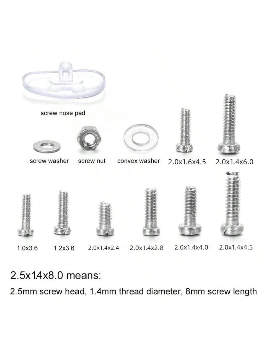 1 Set Eyeglasses Repair Kit, Eyeglass Screws And Screwdriver For Glasses, Sunglass, Jewelry, Spectacles And Watch