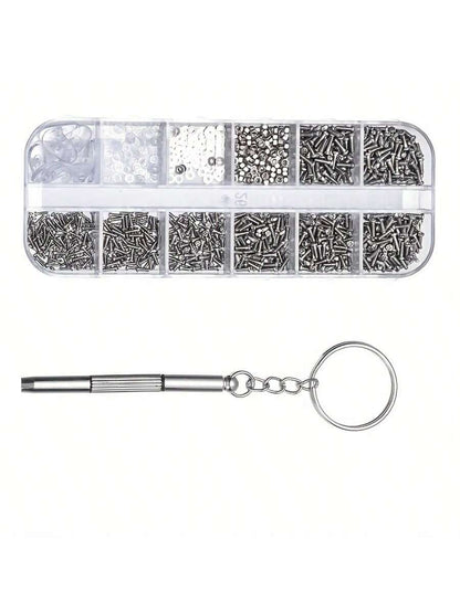 1 Set Eyeglasses Repair Kit, Eyeglass Screws And Screwdriver For Glasses, Sunglass, Jewelry, Spectacles And Watch