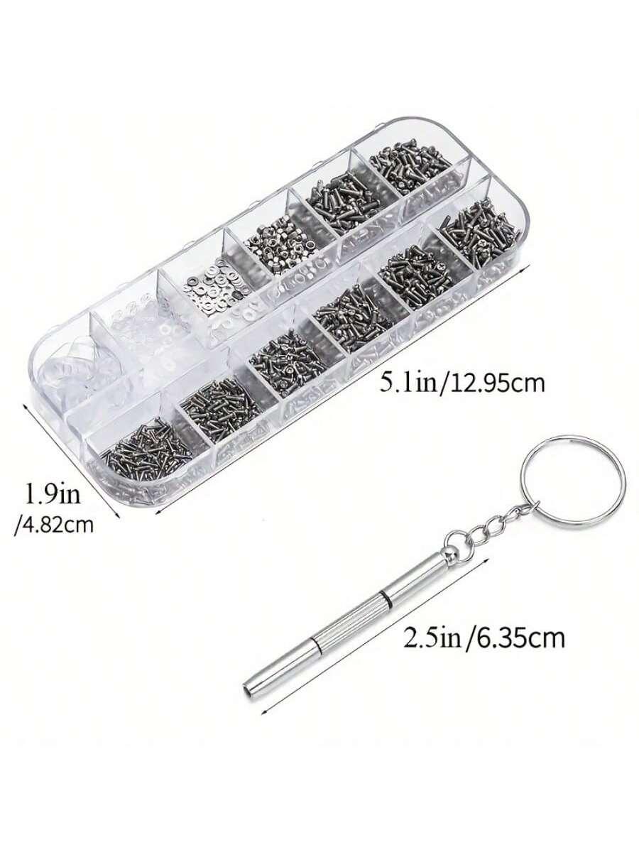 1 Set Eyeglasses Repair Kit, Eyeglass Screws And Screwdriver For Glasses, Sunglass, Jewelry, Spectacles And Watch