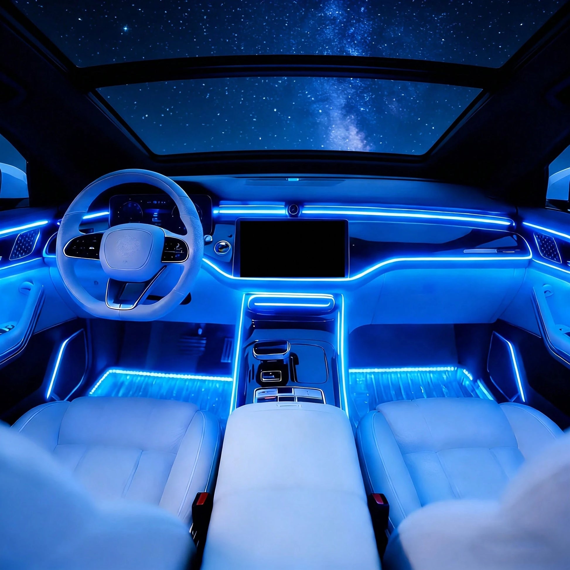 1 Set Of Car Ambient Lighting, 300cm/118inch Long Fiber Optic Cable, USB Interface, Mobile APP Music Rhythm Control, Car Interior LED Neon Light Accessories, Car LED Accessories, Gift.