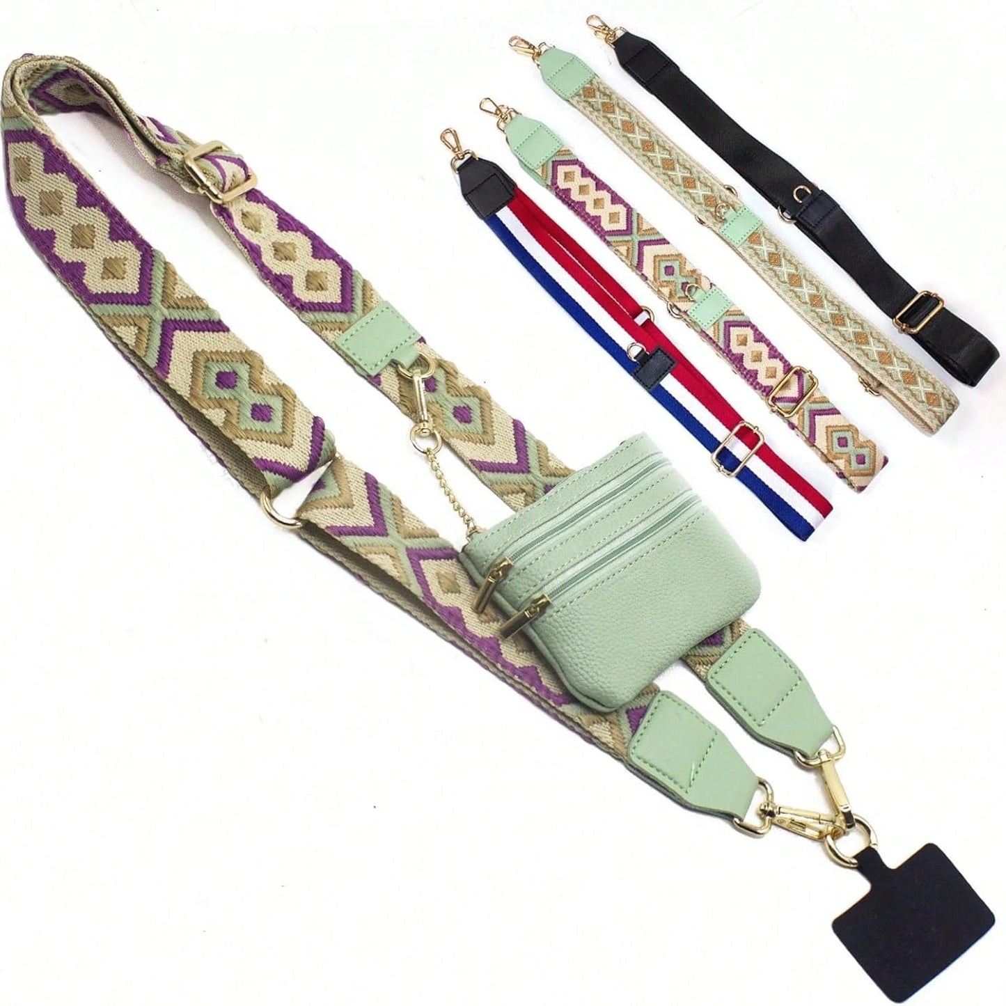 1 Set Phone Accessory Kit, Includes Phone Case Lanyard, Crossbody Phone Charm, Phone Accessory Bag Pendant, Zipper Wallet, Keychain, And Replaceable Shoulder Strap And Adjustable Strap. This Product I
