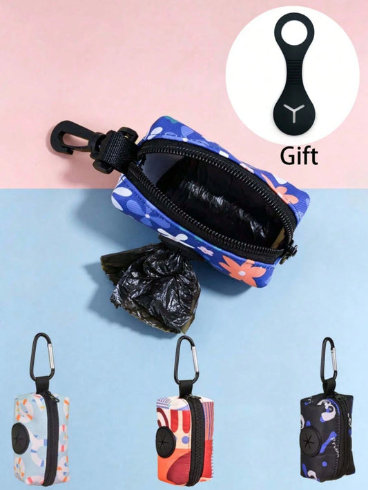 1 Set Portable Pet Waste Bag Dispenser With Silicone Handle, Convenient Dog Poop Bag Holder, Cute Macaron/Polka Dot High-Quality Soft Neoprene Fashion Dog Waste Bag Storage, Ideal Choice For Pet Lover