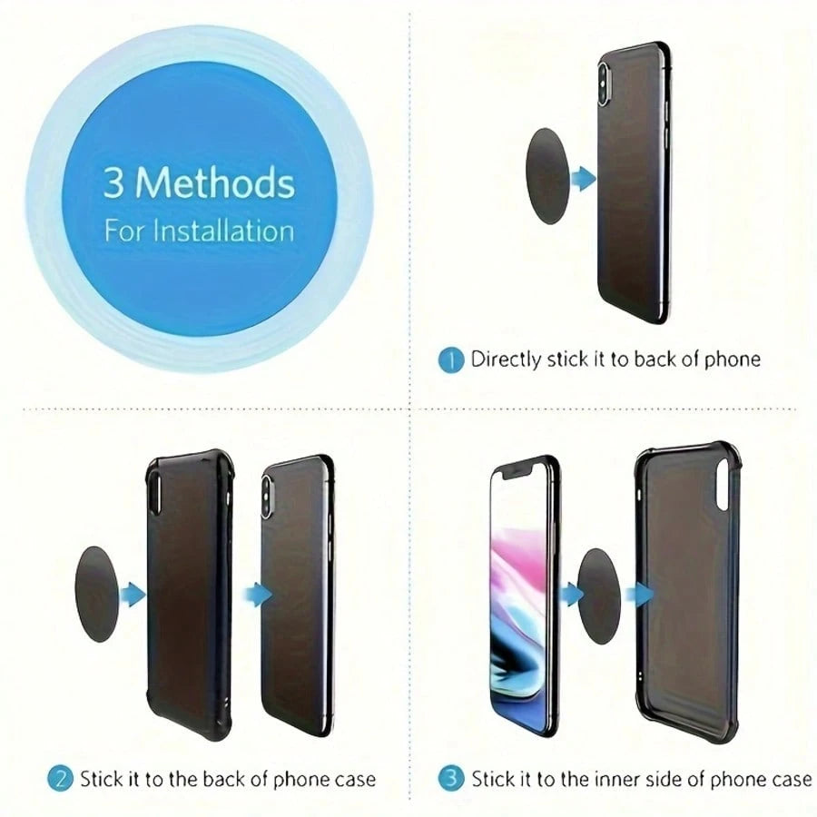 10/20/30pcs Square Magnetic Sticker Metal Plate, Ultra Thin Magnetic Sheet For Car Phone Holder, Universal Navigation Magnet Pad