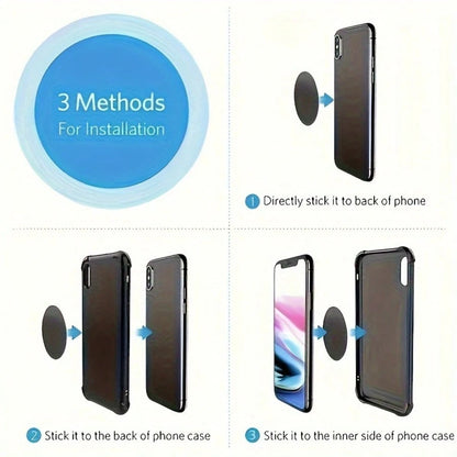 10/20/30pcs Square Magnetic Sticker Metal Plate, Ultra Thin Magnetic Sheet For Car Phone Holder, Universal Navigation Magnet Pad