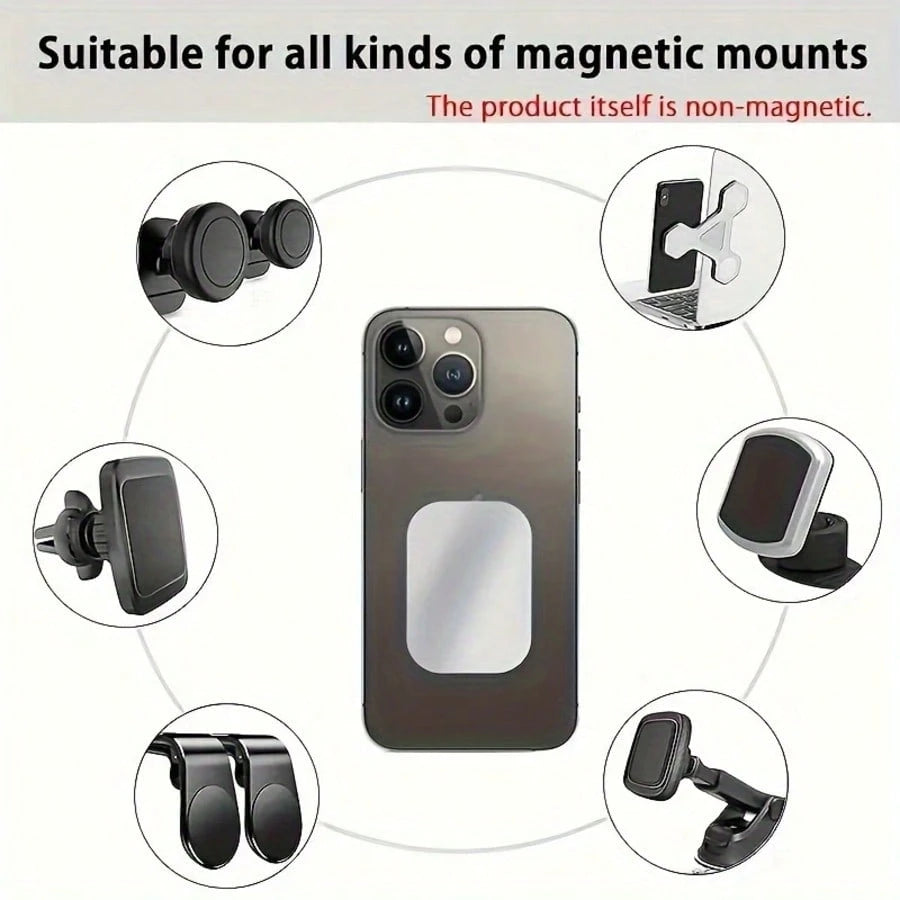 10/20/30pcs Square Magnetic Sticker Metal Plate, Ultra Thin Magnetic Sheet For Car Phone Holder, Universal Navigation Magnet Pad