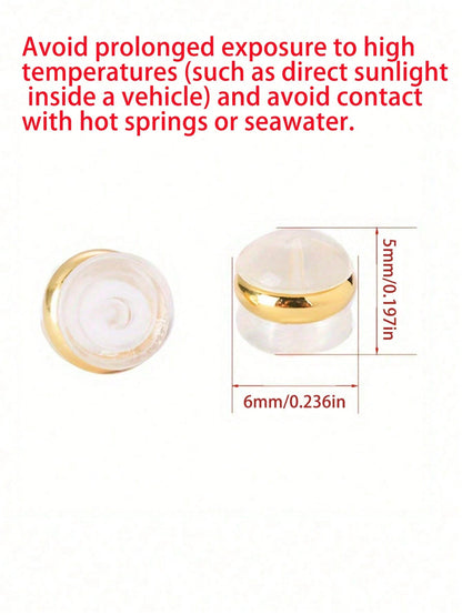 10/20/50pcs Silicone Earring Backs/Stoppers, Suitable For Earrings/Dangle Earrings, Locking Safety Earring Backs, Securely Hold Heavy Earrings, Non-Irritating & Hypoallergenic Soft Transparent Earring
