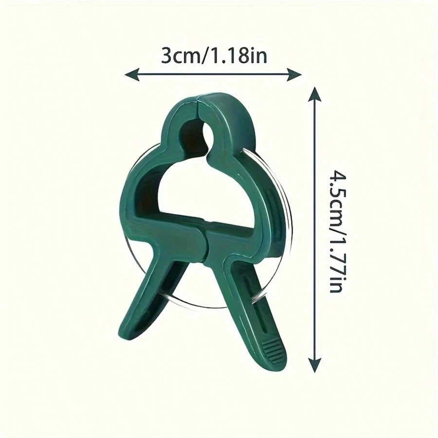 10/30pcs Durable Plant Clips, Gardening Plant Support Clips, Green Lever Ring Clips- These Green Plastic Vine Clips Are Adjustable With Metal Clips, Suitable For Garden And Greenhouse- Support Grape