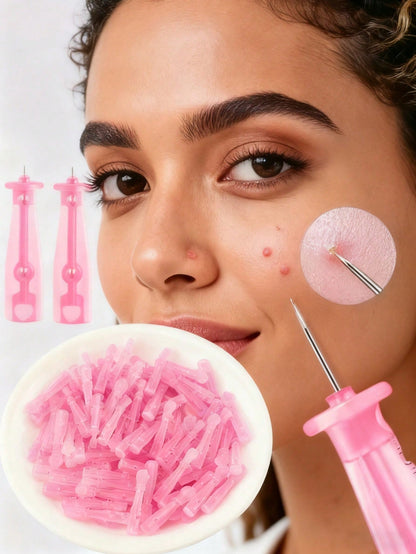 10/50/100/200pcs Disposable Acne Pimple Needles, Effective Blemish And Blackhead Removal Tool, Suitable For All Skin Types, Facial Skin Care Cleaning Tool For Salon And Home Use
