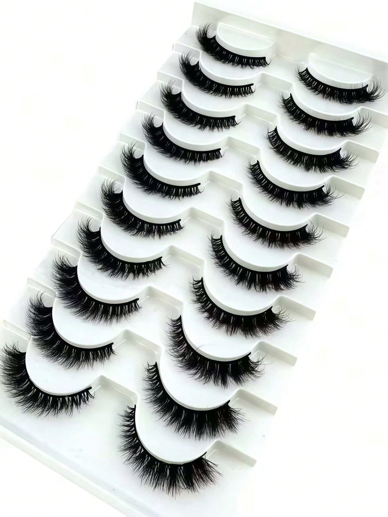 10/7 Pairs Cat Eye False Eyelashes/3D Faux Mink Natural False Eyelashes Classic Russian Dense Eyelash Extensions Faux Mink Strip Lashes/Soft Strip Lashes Set Strip Lashes, Eyelashes, False Eyelashes