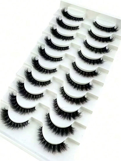 10/7 Pairs Cat Eye False Eyelashes/3D Faux Mink Natural False Eyelashes Classic Russian Dense Eyelash Extensions Faux Mink Strip Lashes/Soft Strip Lashes Set Strip Lashes, Eyelashes, False Eyelashes