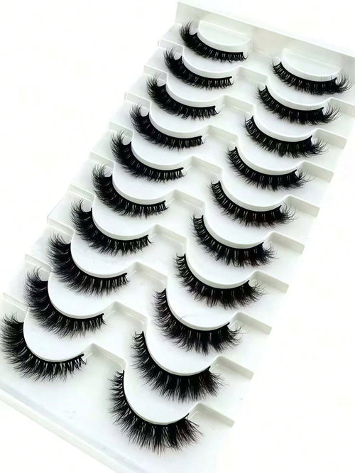 10/7 Pairs Cat Eye False Eyelashes/3D Faux Mink Natural False Eyelashes Classic Russian Dense Eyelash Extensions Faux Mink Strip Lashes/Soft Strip Lashes Set Strip Lashes, Eyelashes, False Eyelashes