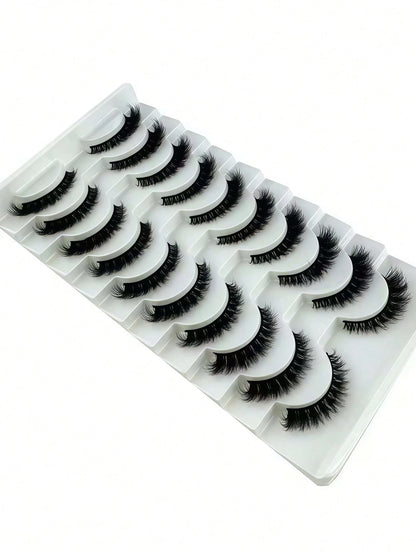 10/7 Pairs Cat Eye False Eyelashes/3D Faux Mink Natural False Eyelashes Classic Russian Dense Eyelash Extensions Faux Mink Strip Lashes/Soft Strip Lashes Set Strip Lashes, Eyelashes, False Eyelashes