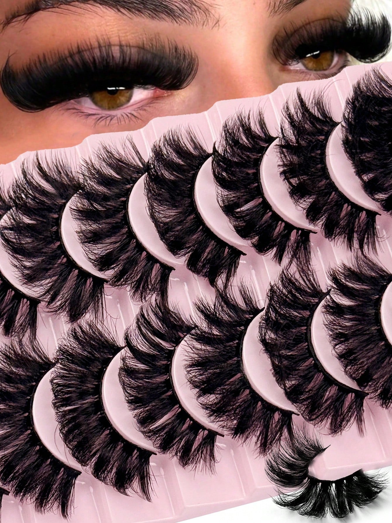 10 Pairs 6D False Eyelashes Dramatic Thick Cross Fluffy 3D Faux Mink Eyelashes For Lasting Extension Strip Dramatic Makeup Lashes Lashes Eyelashes Fake Lashes