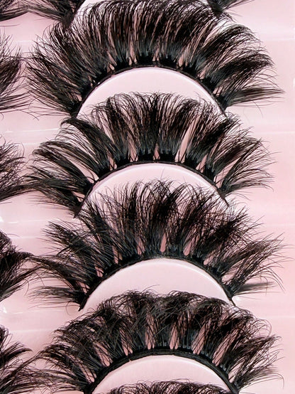 10 Pairs 6D False Eyelashes Dramatic Thick Cross Fluffy 3D Faux Mink Eyelashes For Lasting Extension Strip Dramatic Makeup Lashes Lashes Eyelashes Fake Lashes