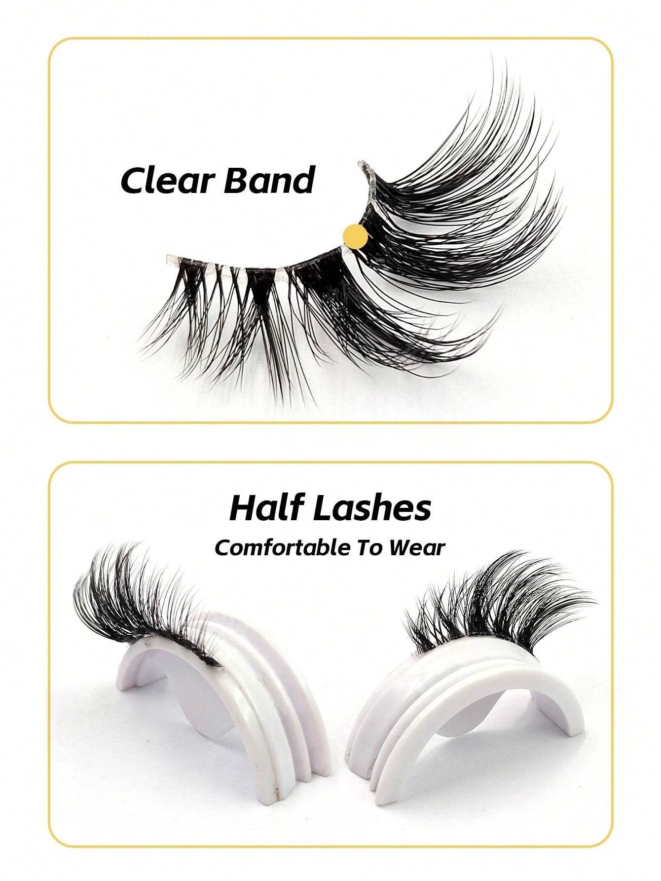 10 Pairs Half-Length False Eyelashes, Soft Natural Cat Eye Corner Lashes, Thin Crossed Corner Style, Fluffy Lashes, Suitable For Party, Evening Banquet, Travel