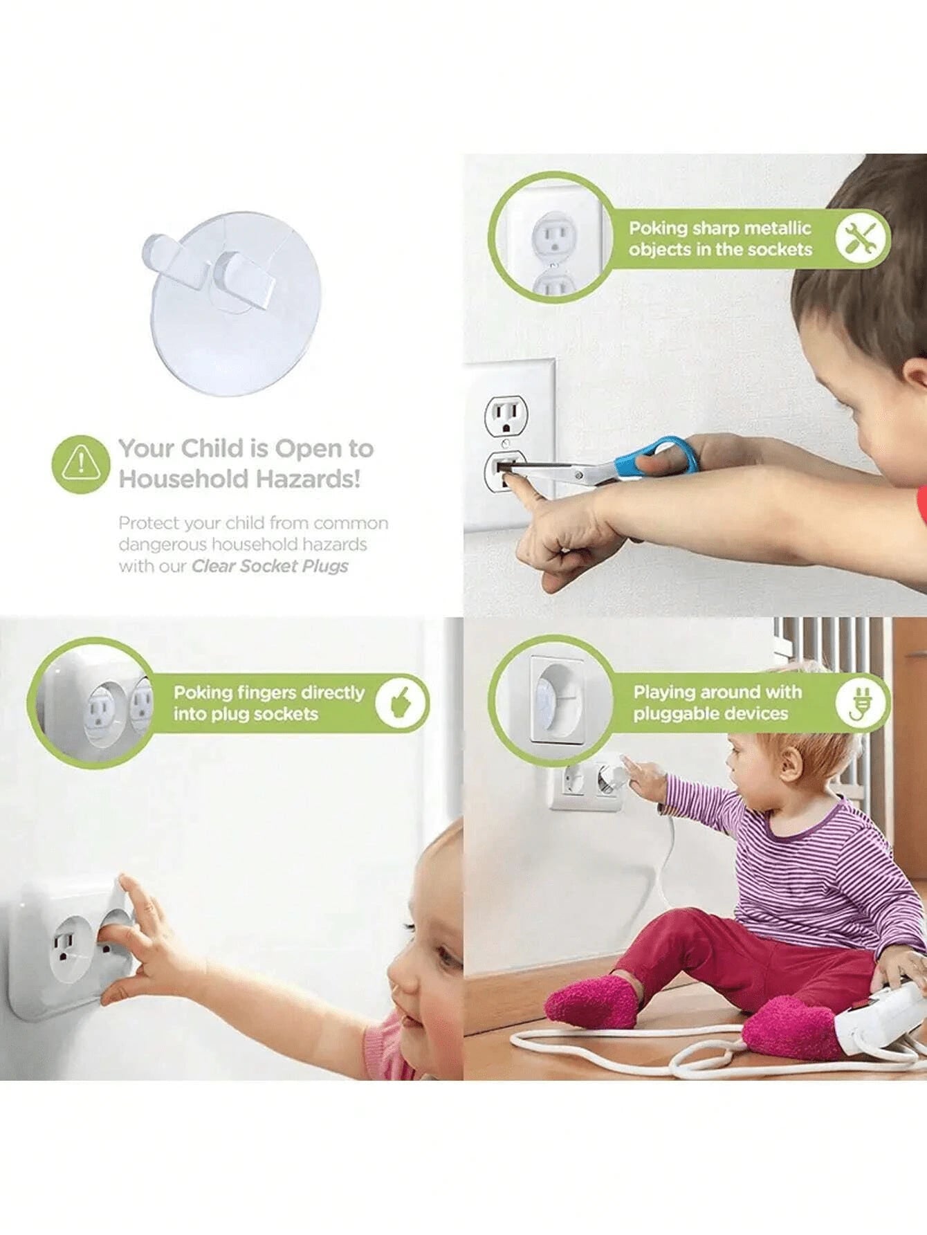 10 Pcs Baby Proofing Safety Child Safety Electrical Plug Protector With Hidden Handle Outlet Cover For Electrical Outlets For The Protection Of Children And Toddlers. Baby Shower Family Decorations Gi