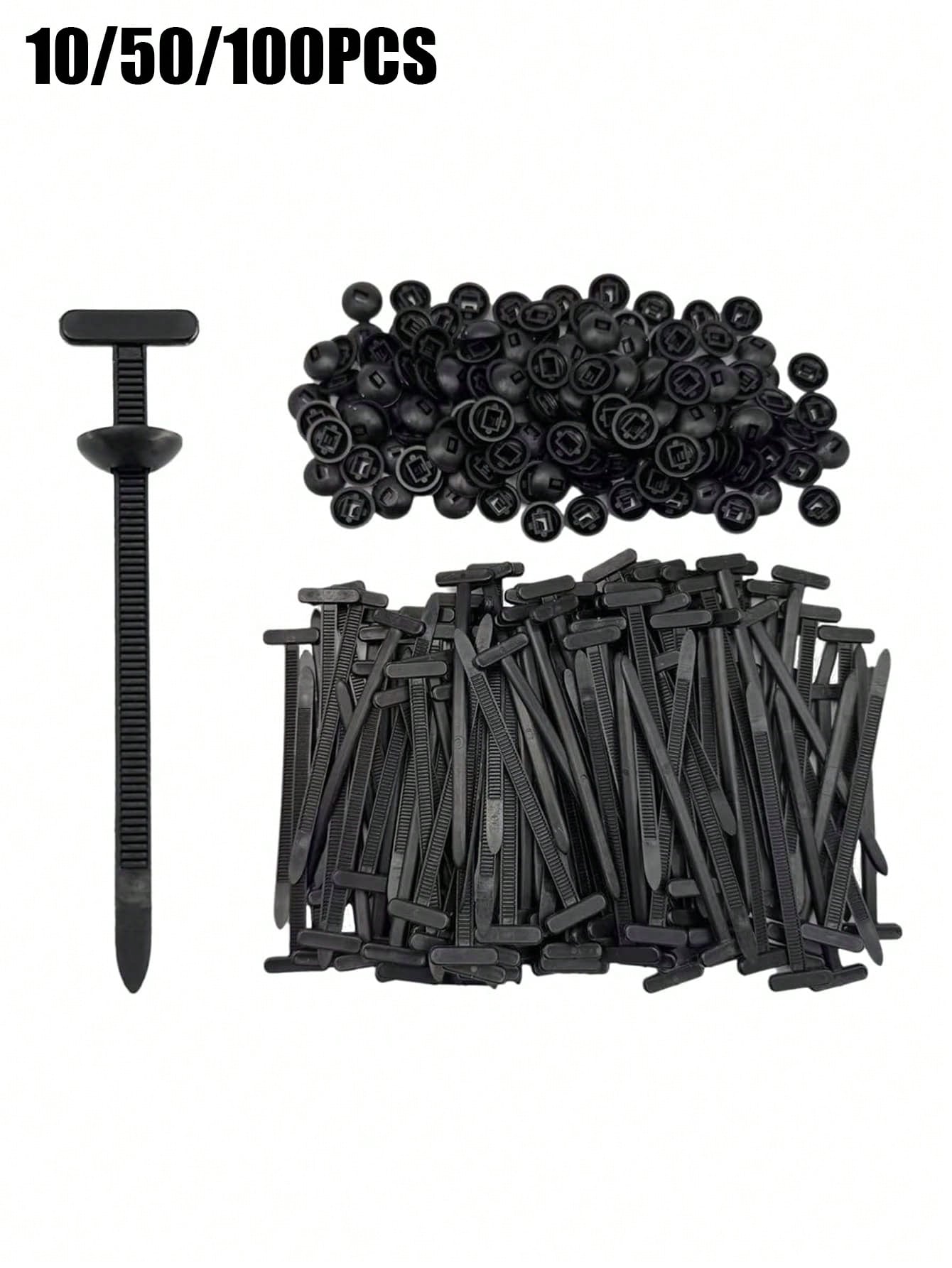100/50/10pcs Heavy Duty Nylon Car Cable Ties| Automotive Cable Ties, Strong Fixation, Universal Fasteners, Suitable For Bumper/Wheel Arch/Door Panel, Easy To Install Car Decoration Accessories
