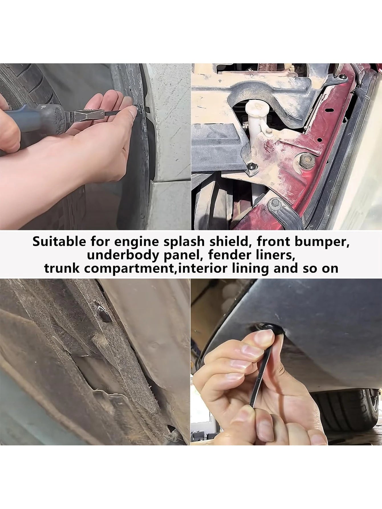 100/50/10pcs Heavy Duty Nylon Car Cable Ties| Automotive Cable Ties, Strong Fixation, Universal Fasteners, Suitable For Bumper/Wheel Arch/Door Panel, Easy To Install Car Decoration Accessories