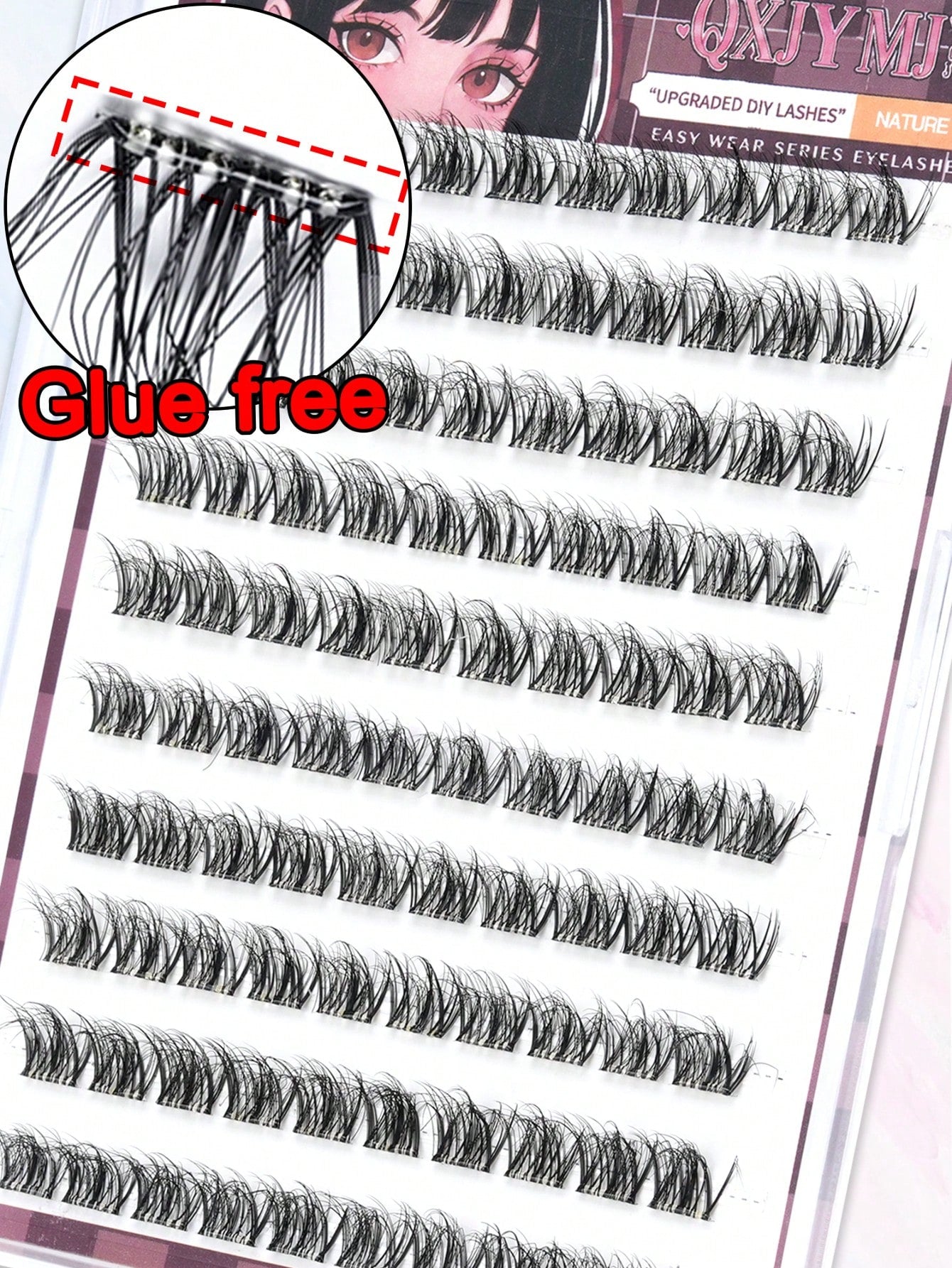 100 Clusters Of Adhesive-Free Self-Adhesive False Eyelashes, Natural Micro-Arc Fluffy Style, Single Cluster Segmented Layered Arrangement, Easy To Use In DIY At Home,Suitable For Various Eye-Fitting N