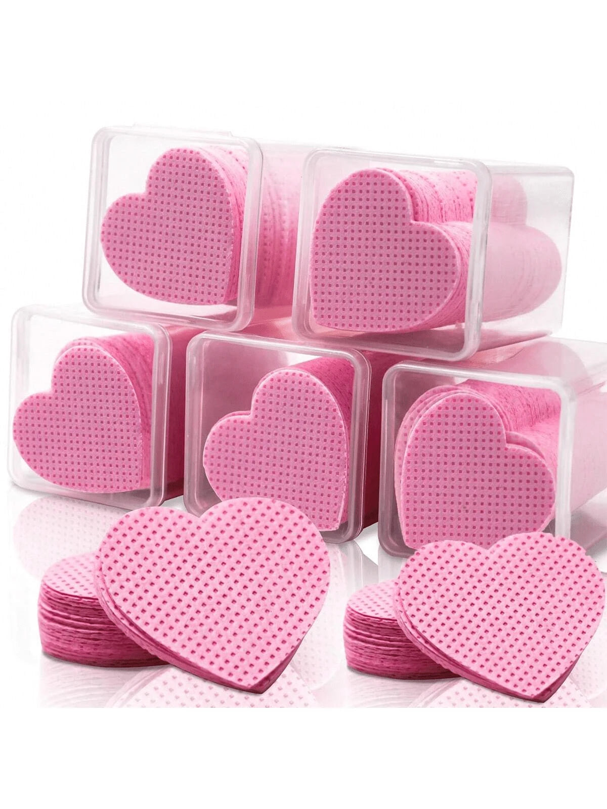 1000/500/400/200pcs Disposable Flanneless Cloth Love/Square Eyelash Makeup Remover Pad, Nail Polish Removing Pad Eyelash Extension Towel, Flanneless Cloth Nail Gel Wiping Eyelash Extension Towel Nail