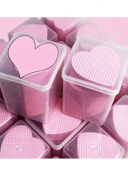 1000/500/400/200pcs Disposable Flanneless Cloth Love/Square Eyelash Makeup Remover Pad, Nail Polish Removing Pad Eyelash Extension Towel, Flanneless Cloth Nail Gel Wiping Eyelash Extension Towel Nail