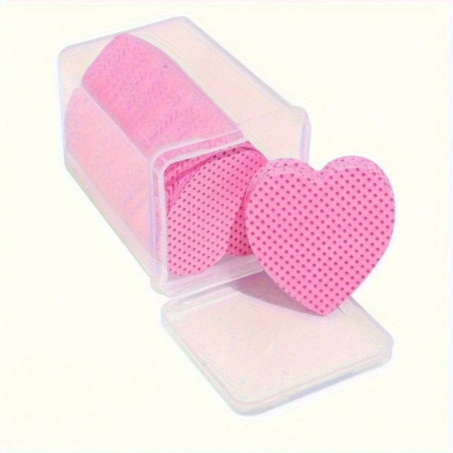 1000/500/400/200pcs Disposable Flanneless Cloth Love/Square Eyelash Makeup Remover Pad, Nail Polish Removing Pad Eyelash Extension Towel, Flanneless Cloth Nail Gel Wiping Eyelash Extension Towel Nail