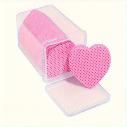 1000/500/400/200pcs Disposable Flanneless Cloth Love/Square Eyelash Makeup Remover Pad, Nail Polish Removing Pad Eyelash Extension Towel, Flanneless Cloth Nail Gel Wiping Eyelash Extension Towel Nail