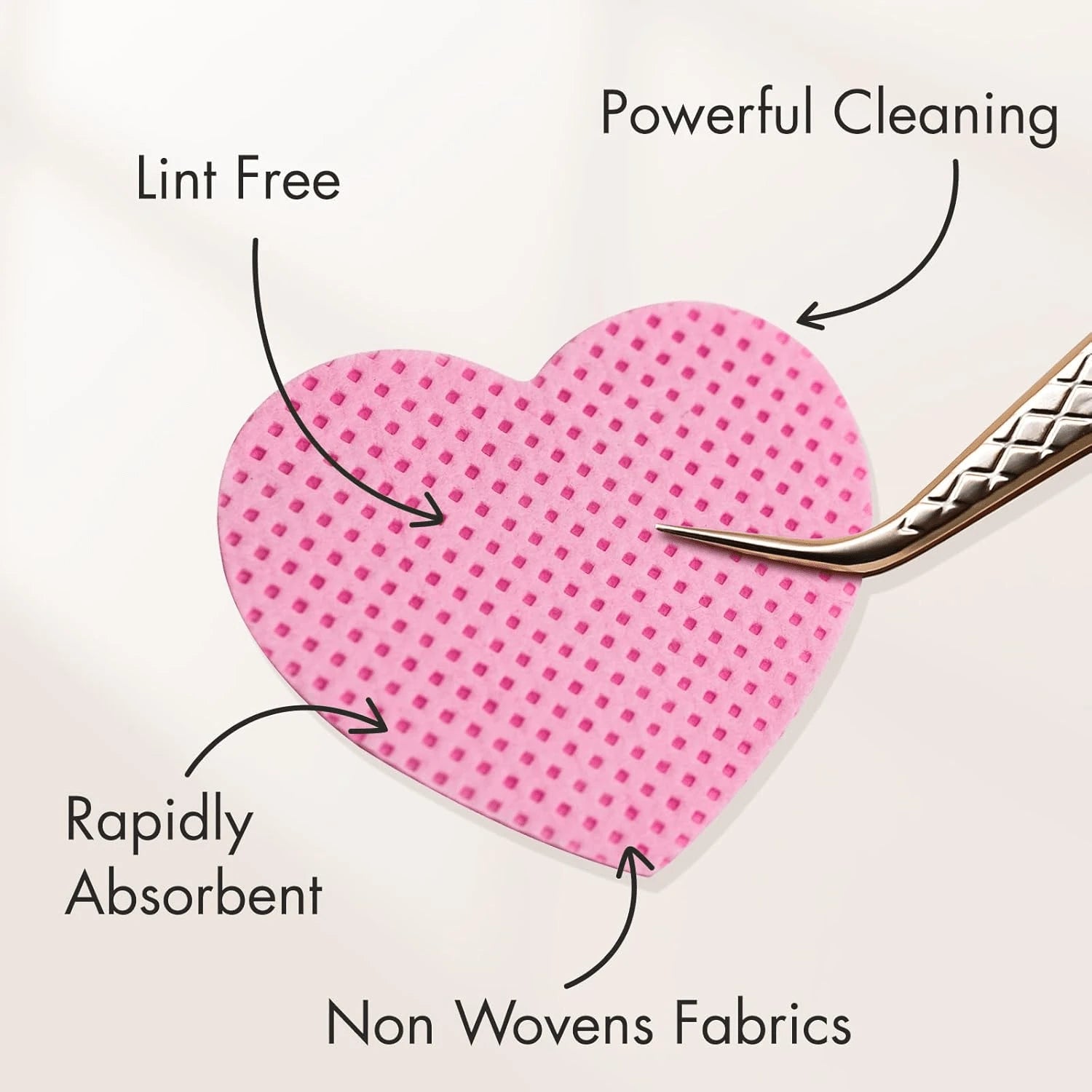 1000/500/400/200pcs Disposable Flanneless Cloth Love/Square Eyelash Makeup Remover Pad, Nail Polish Removing Pad Eyelash Extension Towel, Flanneless Cloth Nail Gel Wiping Eyelash Extension Towel Nail