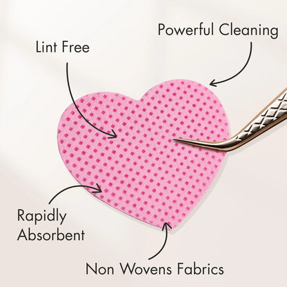 1000/500/400/200pcs Disposable Flanneless Cloth Love/Square Eyelash Makeup Remover Pad, Nail Polish Removing Pad Eyelash Extension Towel, Flanneless Cloth Nail Gel Wiping Eyelash Extension Towel Nail