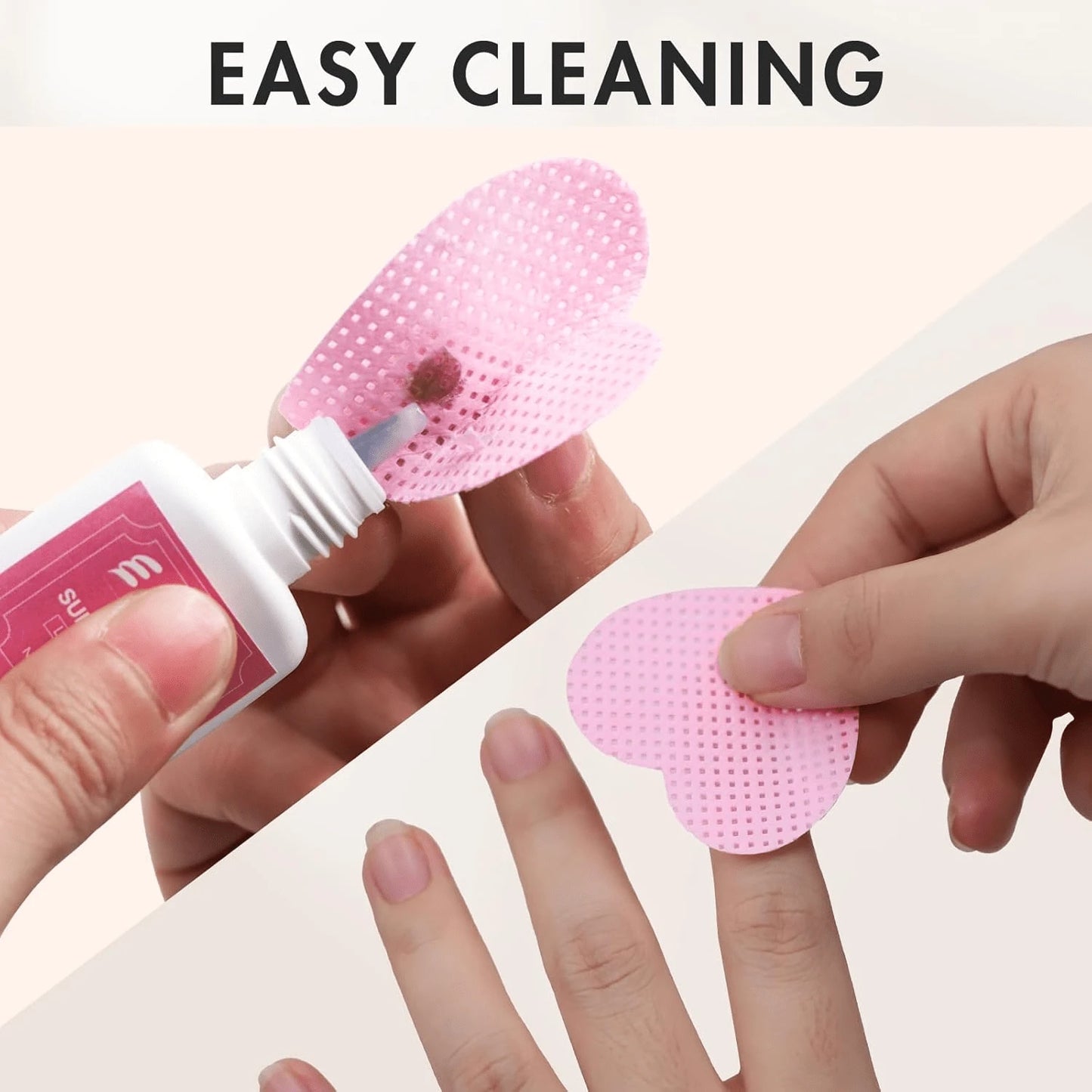 1000/500/400/200pcs Disposable Flanneless Cloth Love/Square Eyelash Makeup Remover Pad, Nail Polish Removing Pad Eyelash Extension Towel, Flanneless Cloth Nail Gel Wiping Eyelash Extension Towel Nail