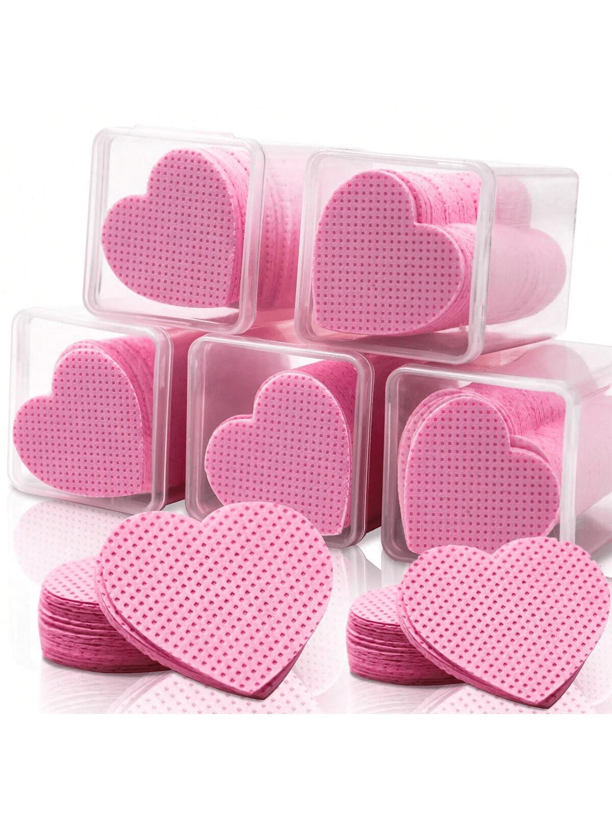 1000/500/400/200pcs Disposable Flanneless Cloth Love/Square Eyelash Makeup Remover Pad, Nail Polish Removing Pad Eyelash Extension Towel, Flanneless Cloth Nail Gel Wiping Eyelash Extension Towel Nail