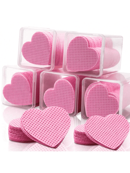 1000/500/400/200pcs Disposable Flanneless Cloth Love/Square Eyelash Makeup Remover Pad, Nail Polish Removing Pad Eyelash Extension Towel, Flanneless Cloth Nail Gel Wiping Eyelash Extension Towel Nail