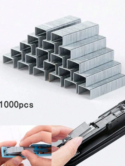 1000pcs Universal Staples, 24/6 Size, Random Packaging, Back To School Supplies, Office Essentials, Paper Binding Accessories- 1 Box