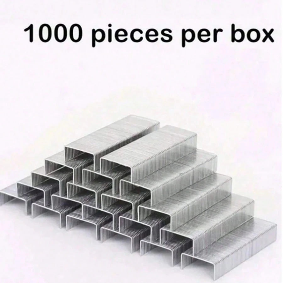 1000pcs Universal Staples, 24/6 Size, Random Packaging, Back To School Supplies, Office Essentials, Paper Binding Accessories- 1 Box