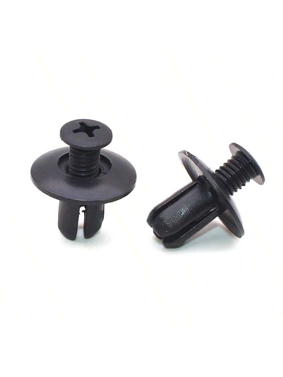 100pcs 8mm Plastic Rivets Fasteners Screws, Black Car Bumper Fender Rivet Clips, Kia, And Other Vehicle Models