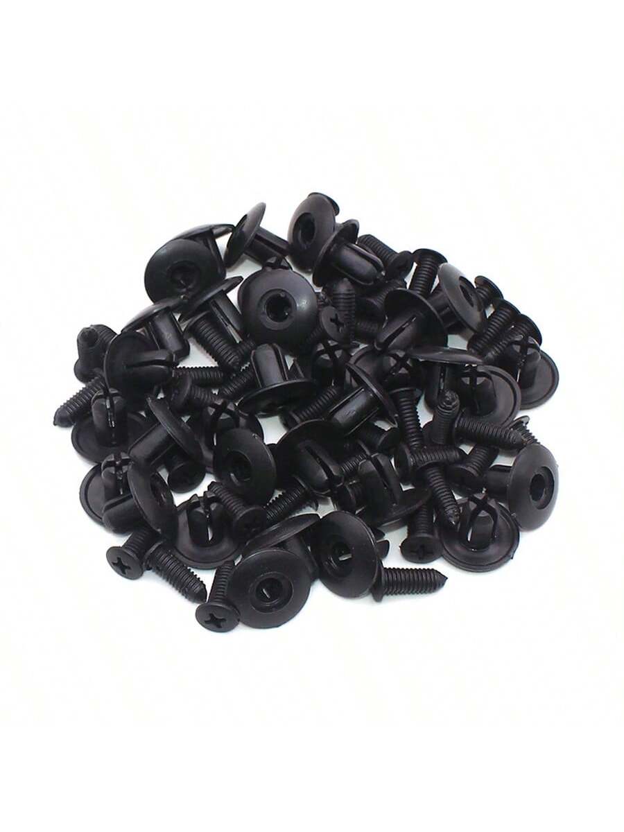 100pcs 8mm Plastic Rivets Fasteners Screws, Black Car Bumper Fender Rivet Clips, Kia, And Other Vehicle Models