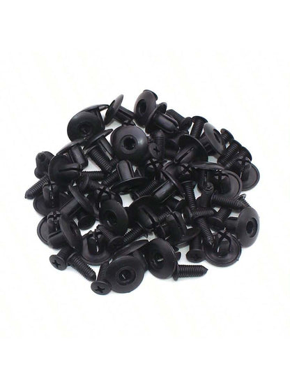 100pcs 8mm Plastic Rivets Fasteners Screws, Black Car Bumper Fender Rivet Clips, Kia, And Other Vehicle Models