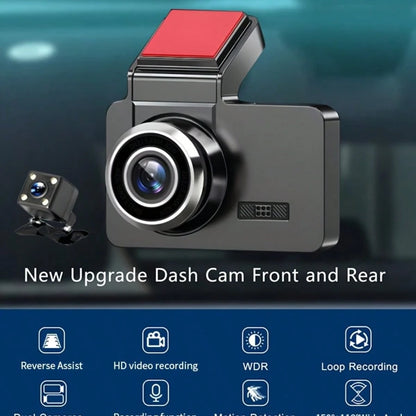 1080P HD Dual Dash Cam FULL HD Rearview Mirror Cam Camera Front Rear Video Recorder, LCD Display, Includes 64GB Memory Card