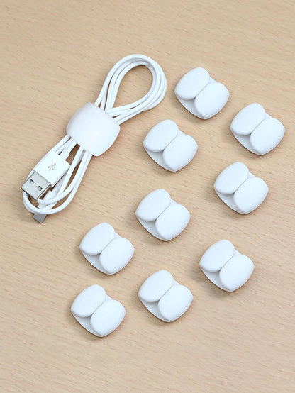 10pcs Cable Management Clips For Data Cable, Earphones, Charging Cable, Cord Organizer For Wire Management Cable Organizer