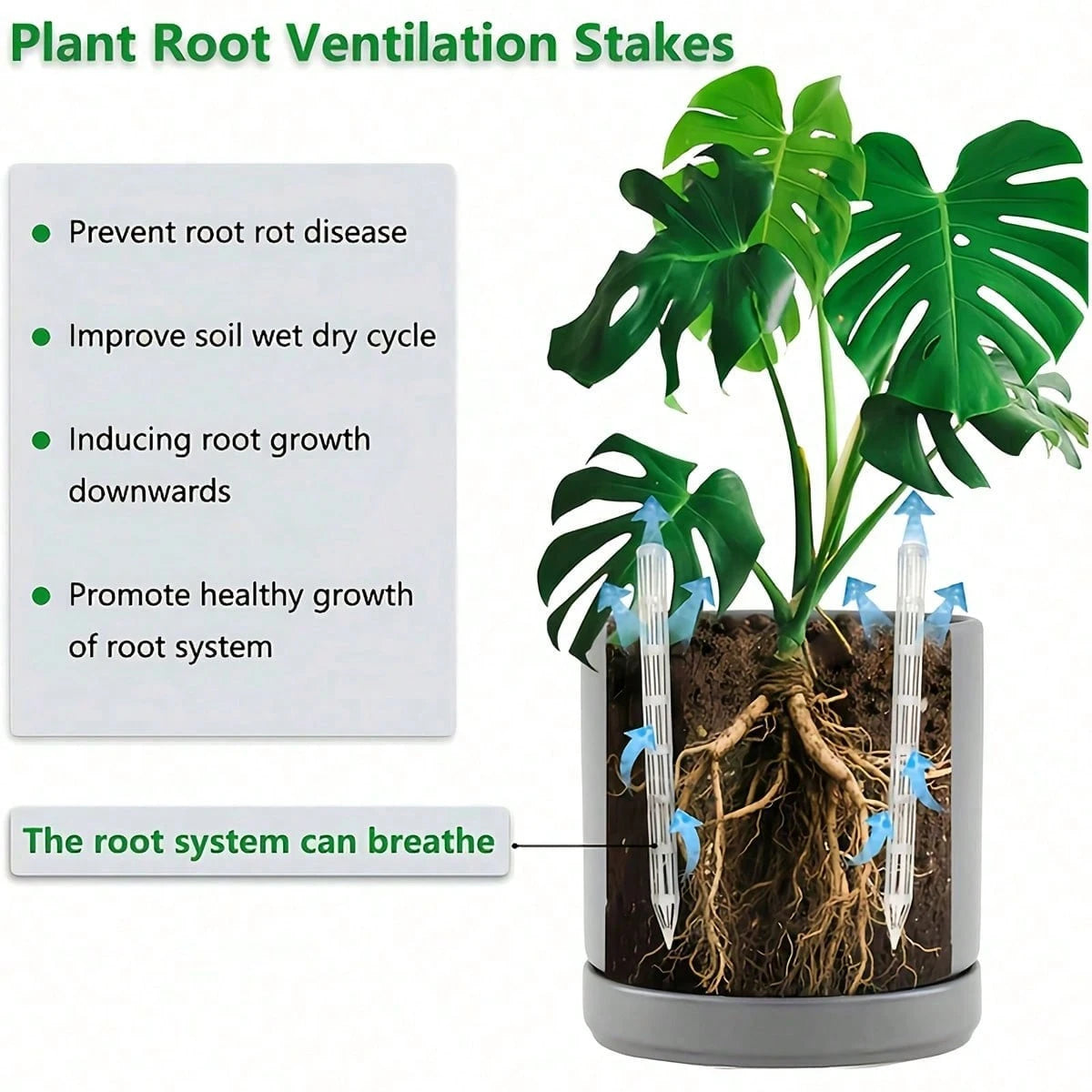 10pcs Plant Aeration Tubes, Prevent Root Rot, Avoid Overwatering, Promote Healthy Root Growth, Gardening Tool