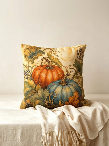 11/2/4pcs Autumn Pumpkin Pillow Covers| Autumn Harvest Art| Seasonal Thanksgiving Decorative Pillowcases, Maple Leaf Decorative Seasonal Cushion Covers, Home Decor For Sofa