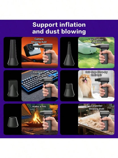 110000RPM Jet Dry Blower High Power Mini Turbo Fan Air Duster 4 Speed LED Digital Display 4000mAh PC Keyboard Cleaner